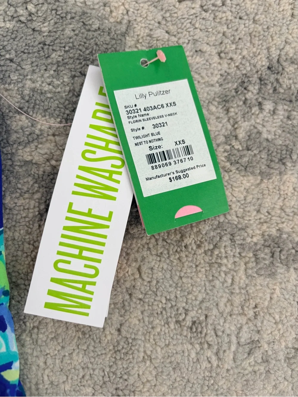 Lilly Pulitzer NWT  reversible  Tropical V-Neck Midi Dress with Lime & Aqua